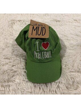 Our Name is MUDD womens NWT green I Love Pickleball adjustable aseball hat